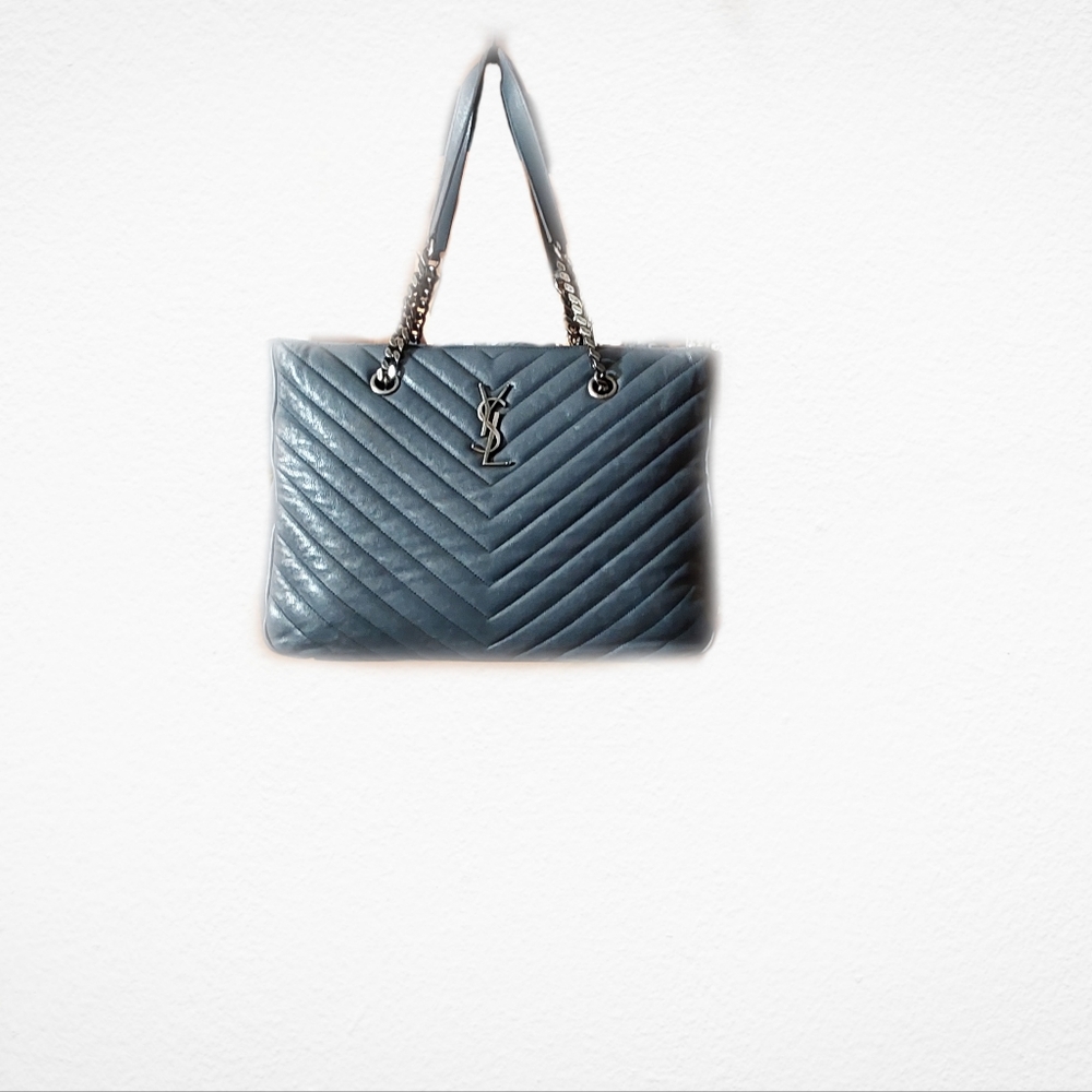 Yves Saint Laurent Gray Quilted Shoulder Bag